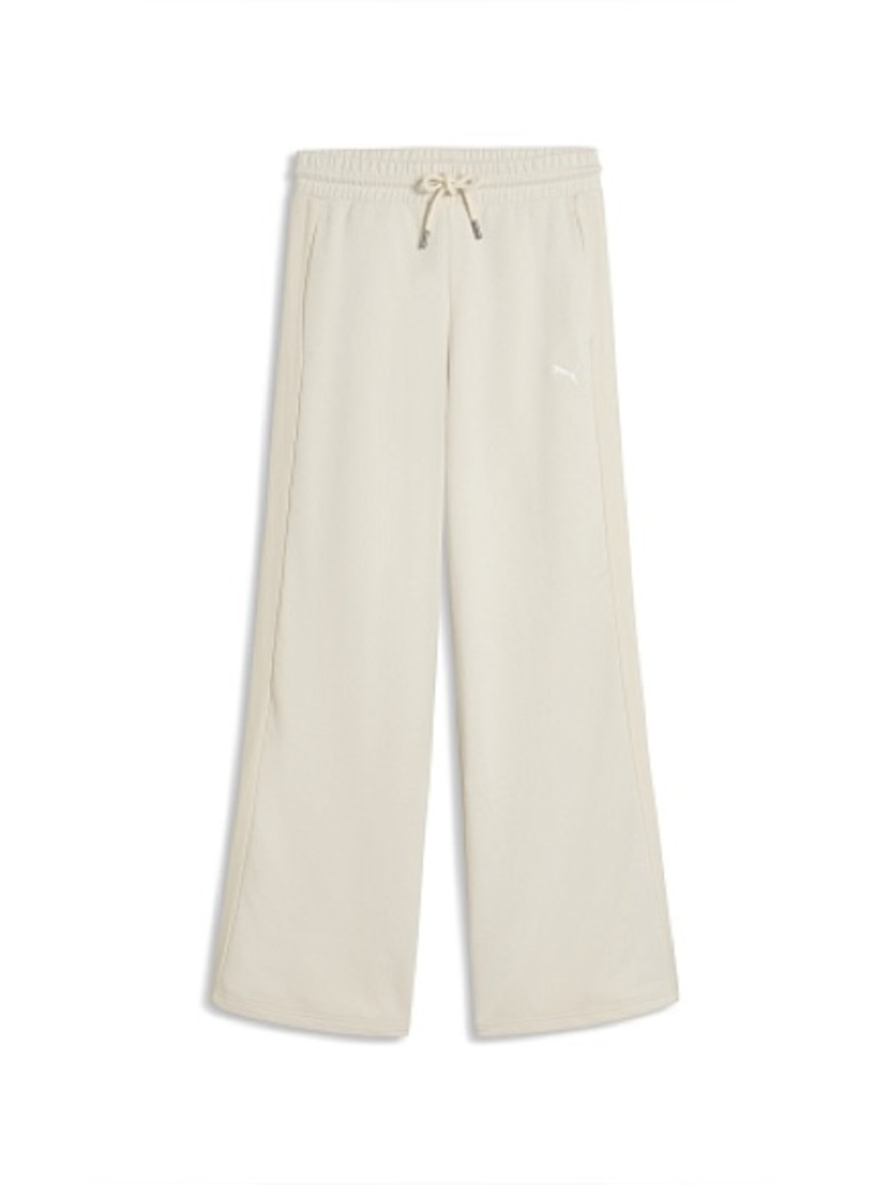 PUMA High-Waisted Wide-Leg Sweatpants Cream Off-White